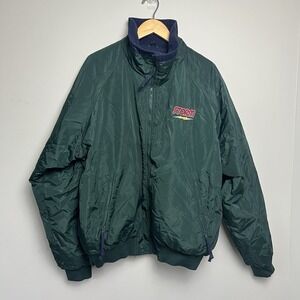 Men's VTG‎ Tri Mountain Fleece Lined Windbreaker Bomber Jacket sz XL Storm Logo